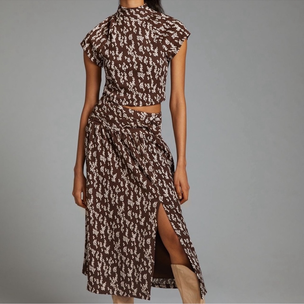 MAEVE Twist-Front Skirt Set via Anthropologie